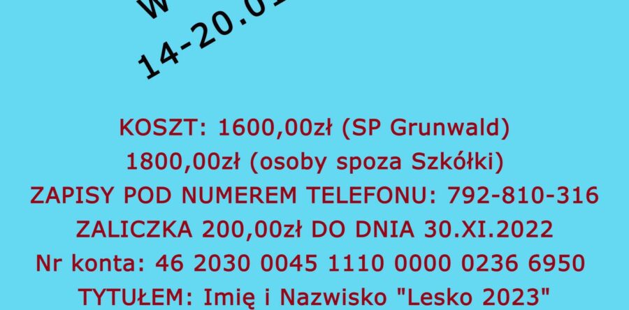 Obóz zimowy w Lesku 2023!