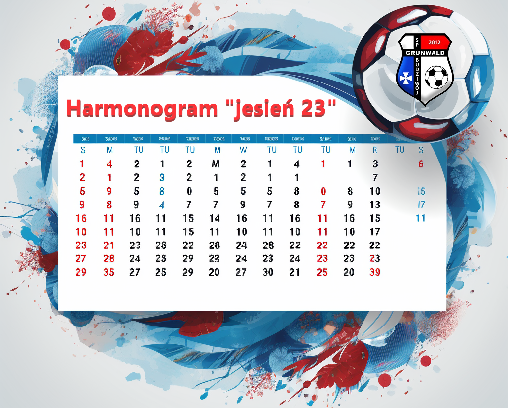 harmonogram zajęć szkółki piłkarskiej Grunwaldu