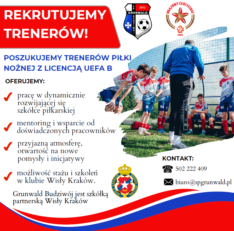 Grunwald Budziwój Rzeszów szuka trenerów piłki nożnej