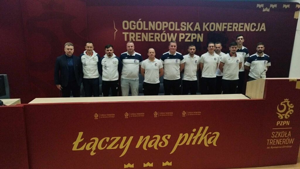 Trenerzy Grunwaldu Budziwój Rzeszów w Łodzi na konferencji