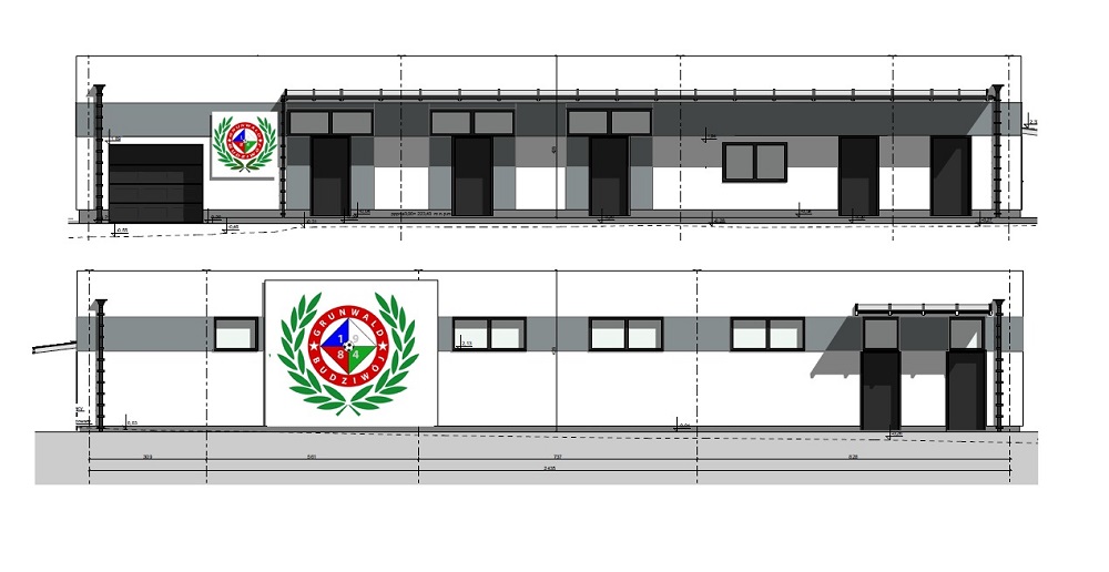 projekt budynku klubowego Grunwald Budziwój Rzeszów